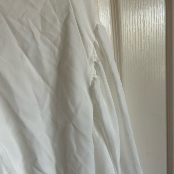 Square neck tank white mini dress backless bow fit and flare size medium NEW - Picture 9 of 11